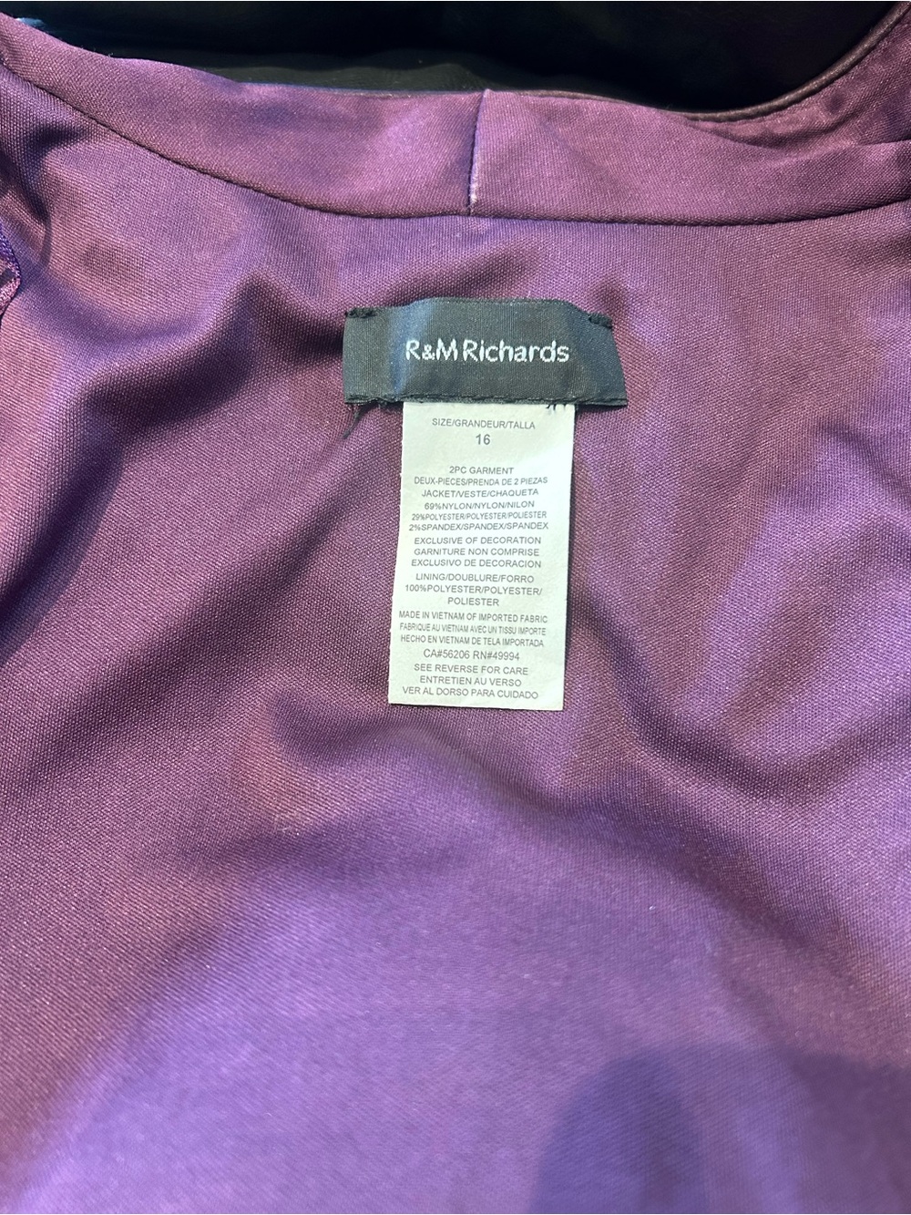 Elegant Purple Tiered Ruffle Evening Dress Mother of the Bride - Picture 6 of 8